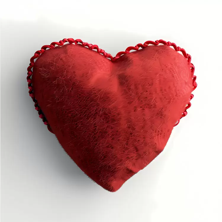 red ornamental romantic heart pillow