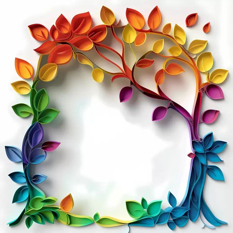 autumnal colorful mixed media foliage natural