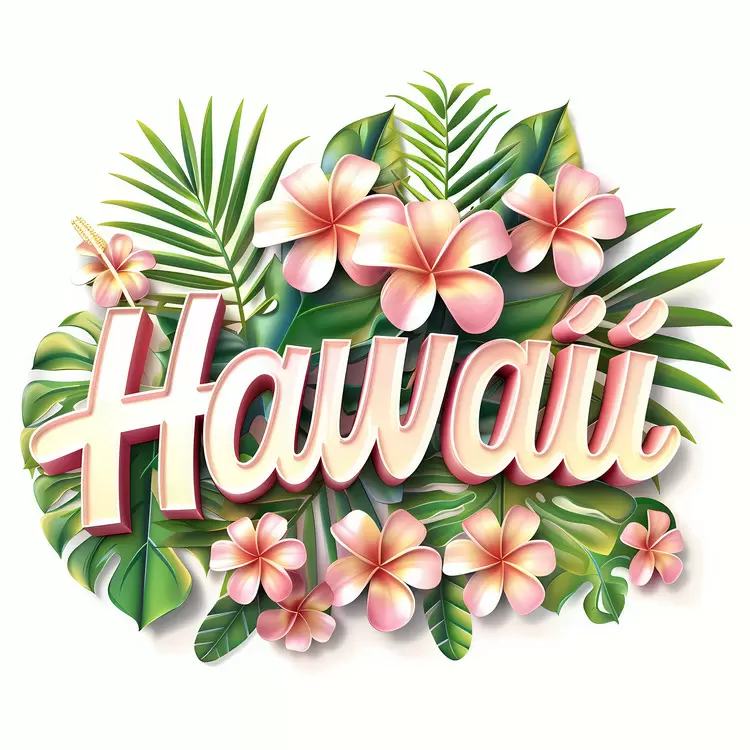 Hibiscus Paradise White sand beach Pacific Palm leaves