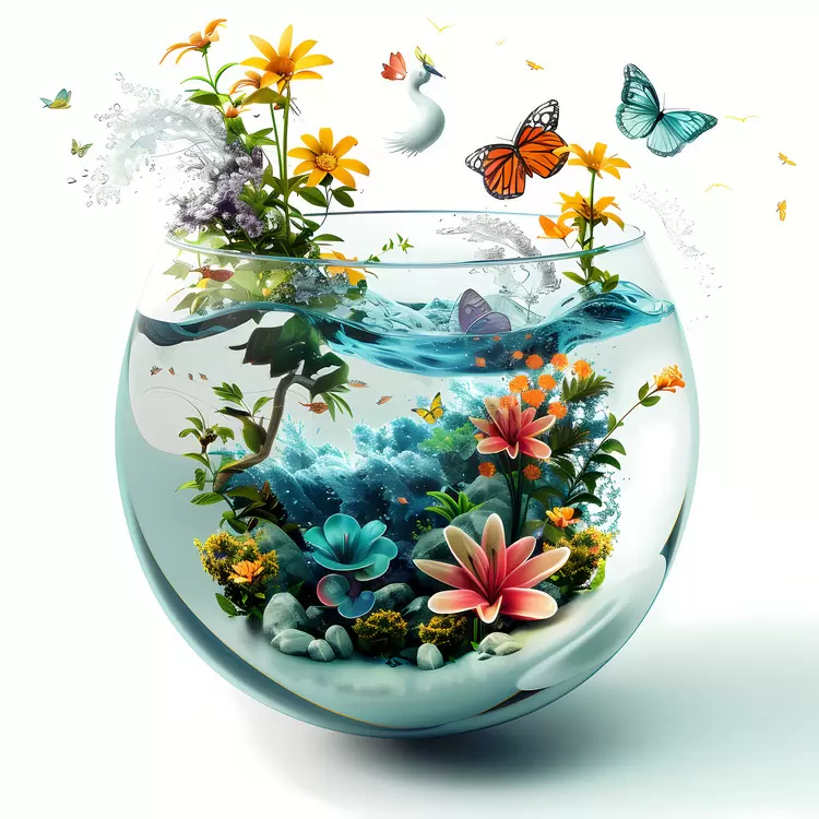 butterflies yellow sun water birds blue sky