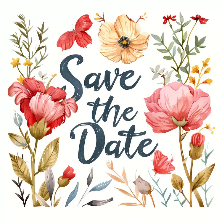 wedding design spring blooming invitation card delicate flowers