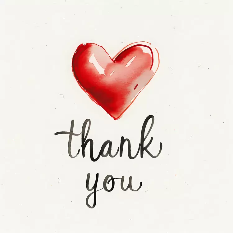 heart thank you Watercolor love