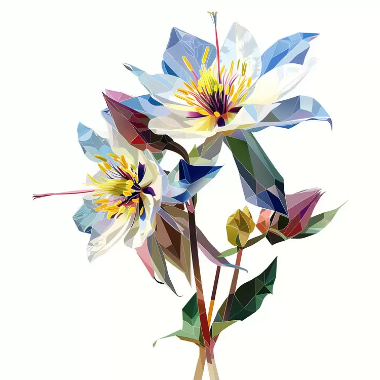 Graphic High Detail Stylized Digital Botanical