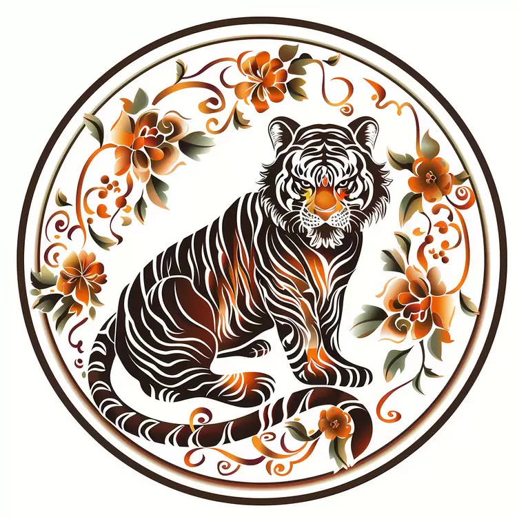 tiger traditional vector symbol animal Chinese