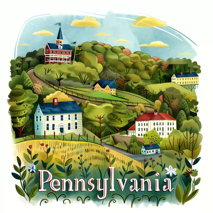 white rural vibrant pennsylvania hills