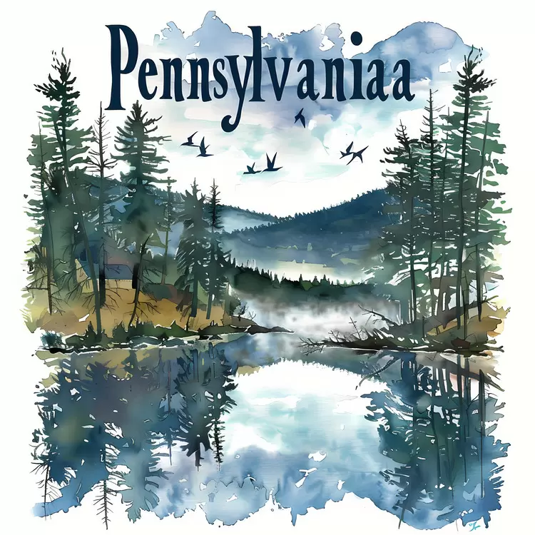 hudson valley wilderness pennysylvania watercolor landscape painting