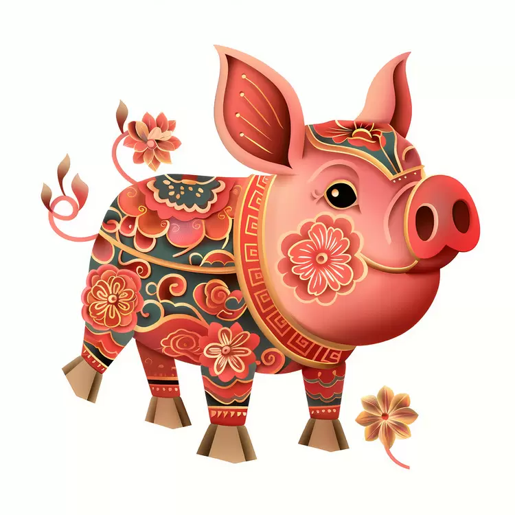 cartoon Chinese Zodiacs pig animal artwork