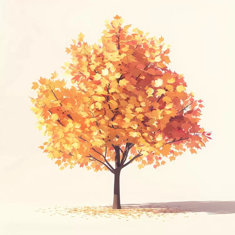 orange leaves yellow Maple Tree