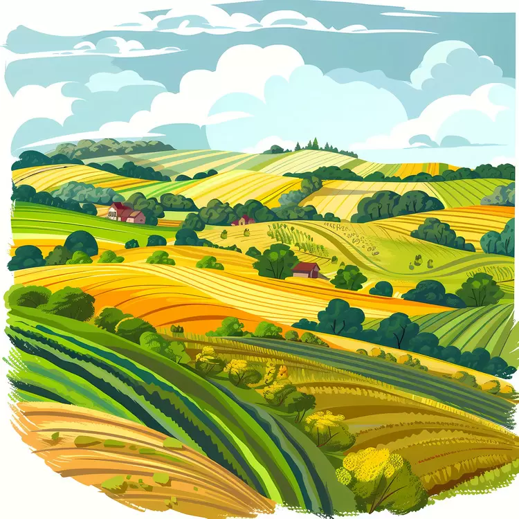 wheat fields rolling hills green hills farm Countryside fields