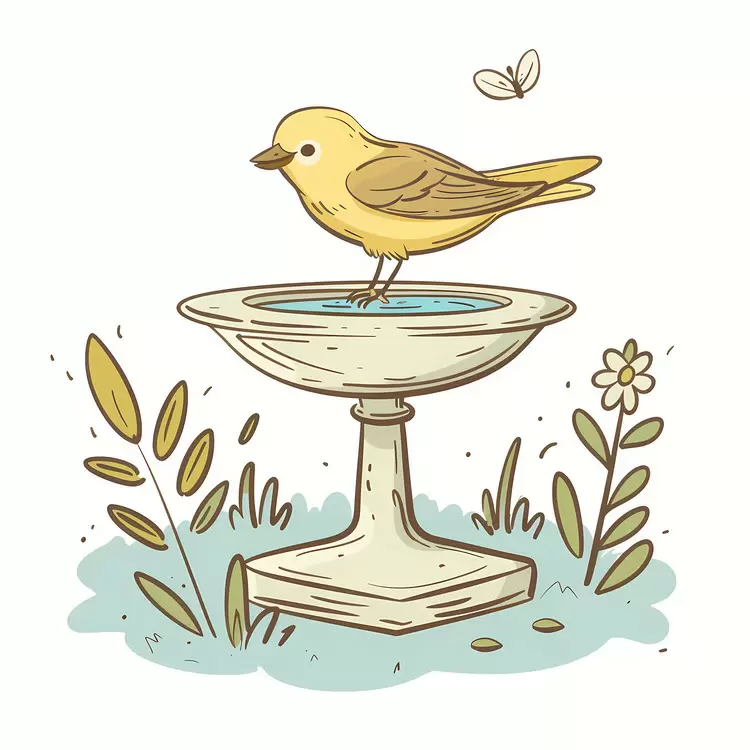 Bird Bath Water Nature Garden