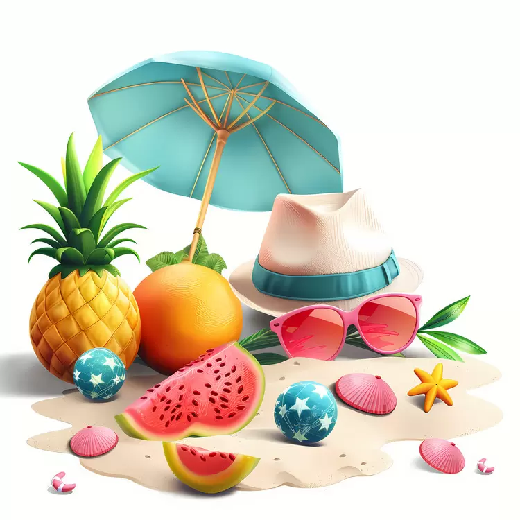Ice Cream Sand Beach Vacation Fruits Water Bottle