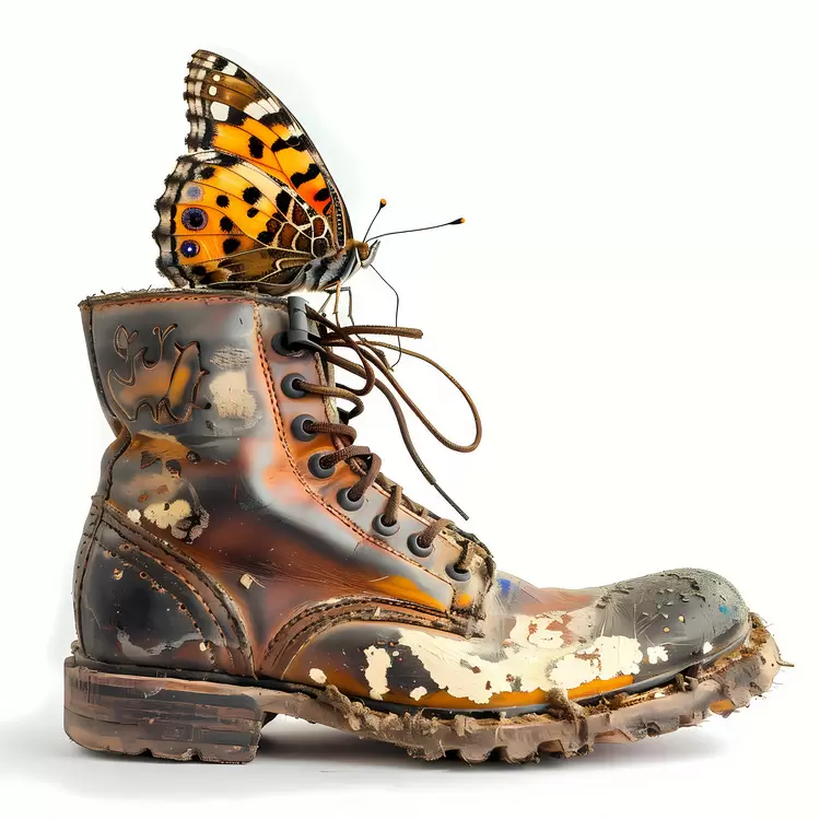 vintage worn butterfly distressed old
