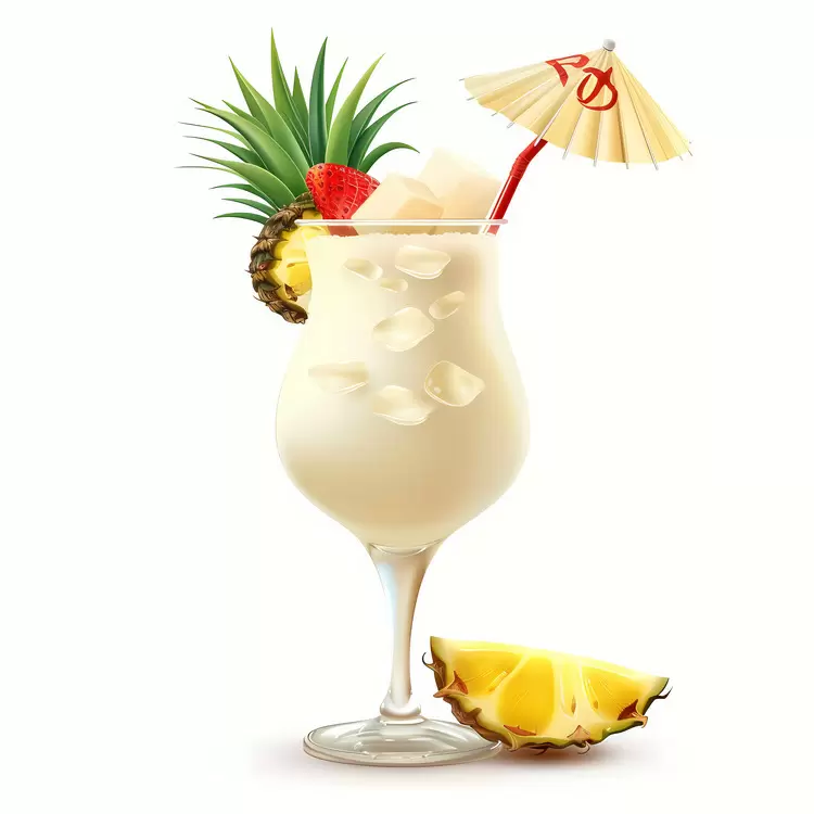glass pineapple slice soda
