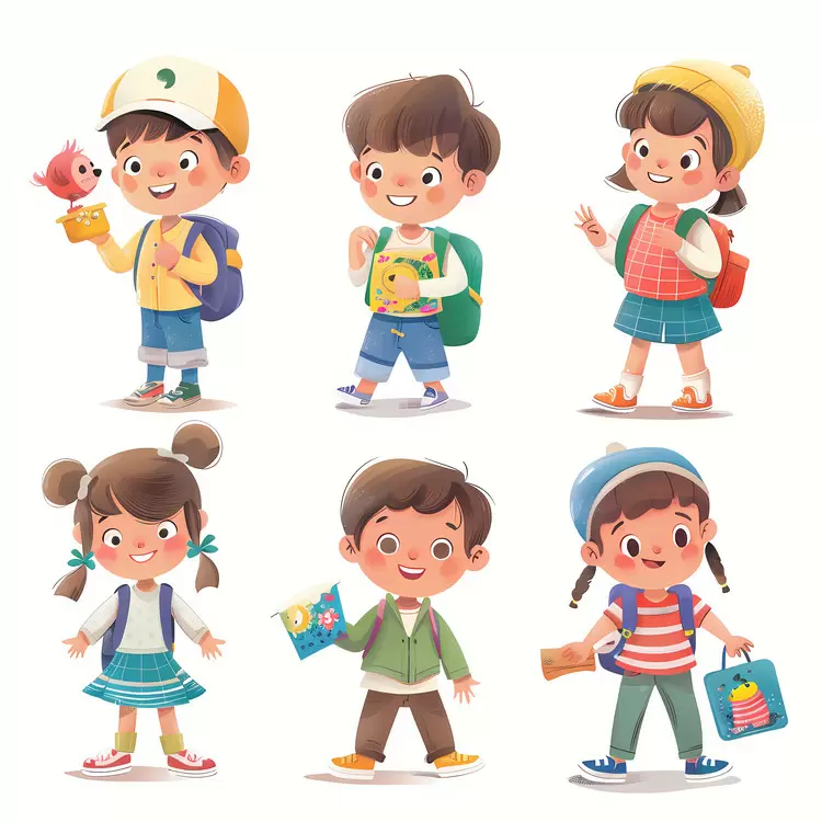 back to school classroom Childrens Day cartoon