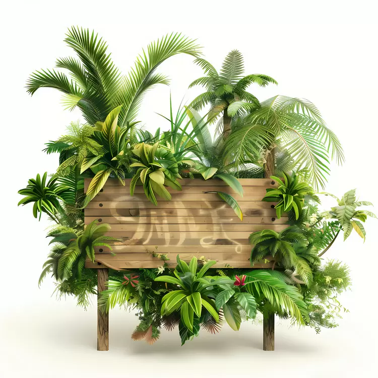 Natural plants wood board Flora