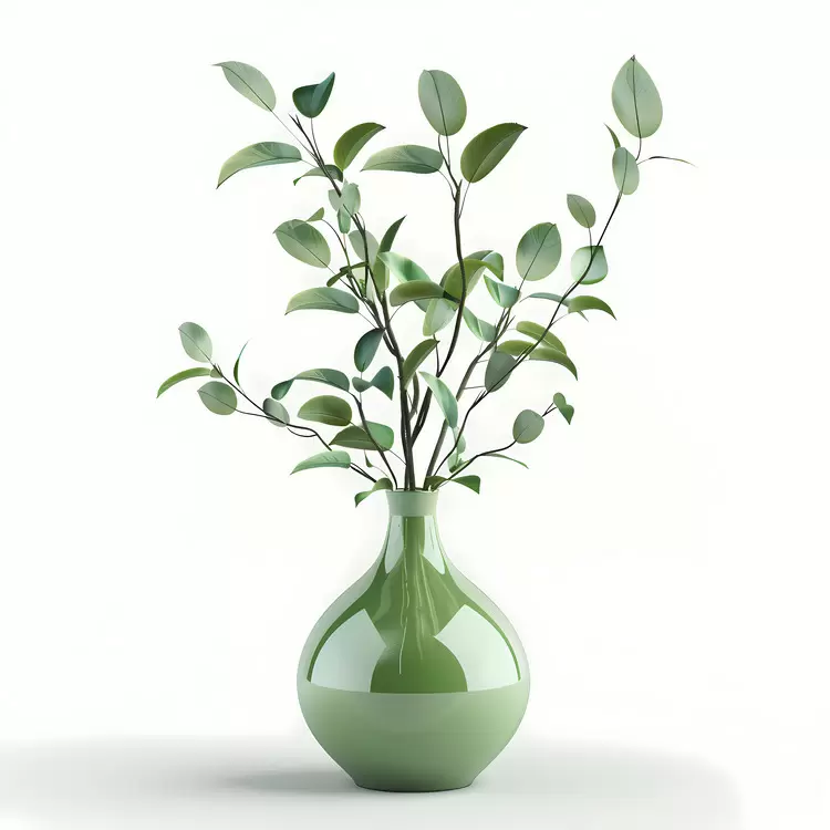 planted branching Green Vase leafy