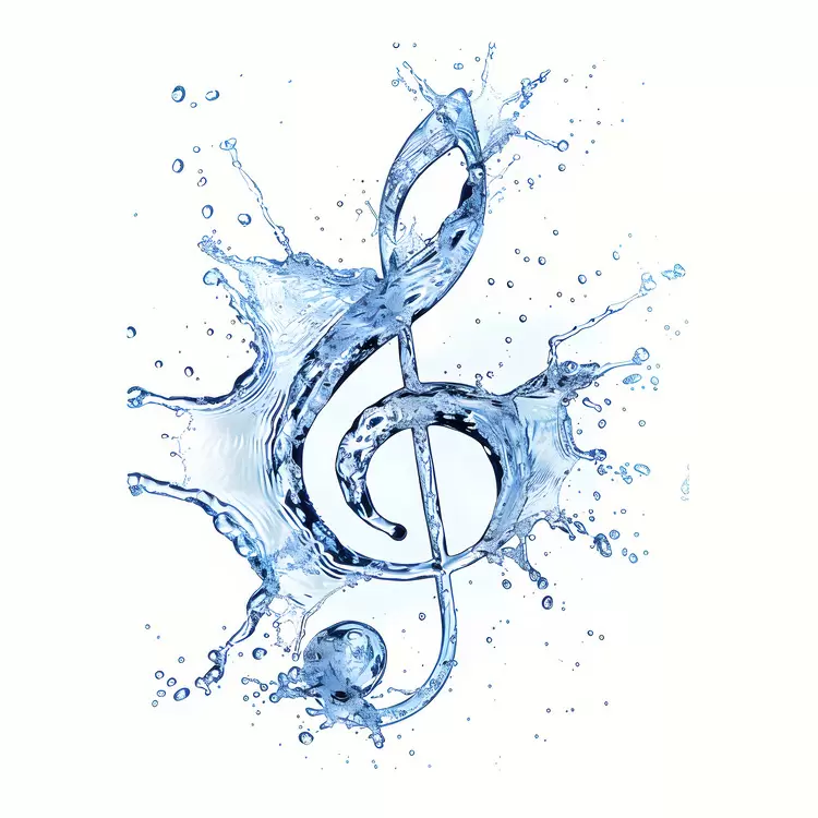 blue music notation aquatic design music and water blue music note water splash