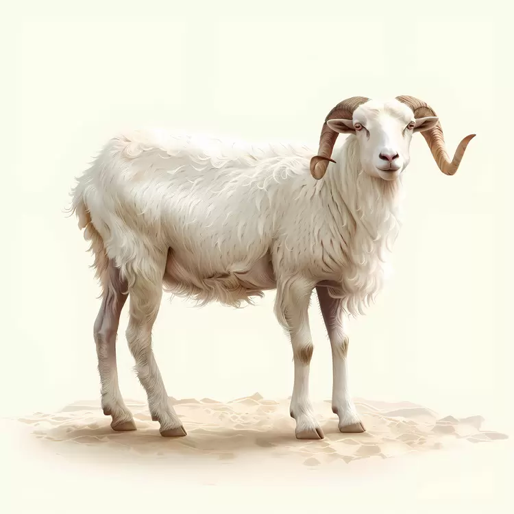 Ram Lonely Eid al-Adha Curved horns Innocent
