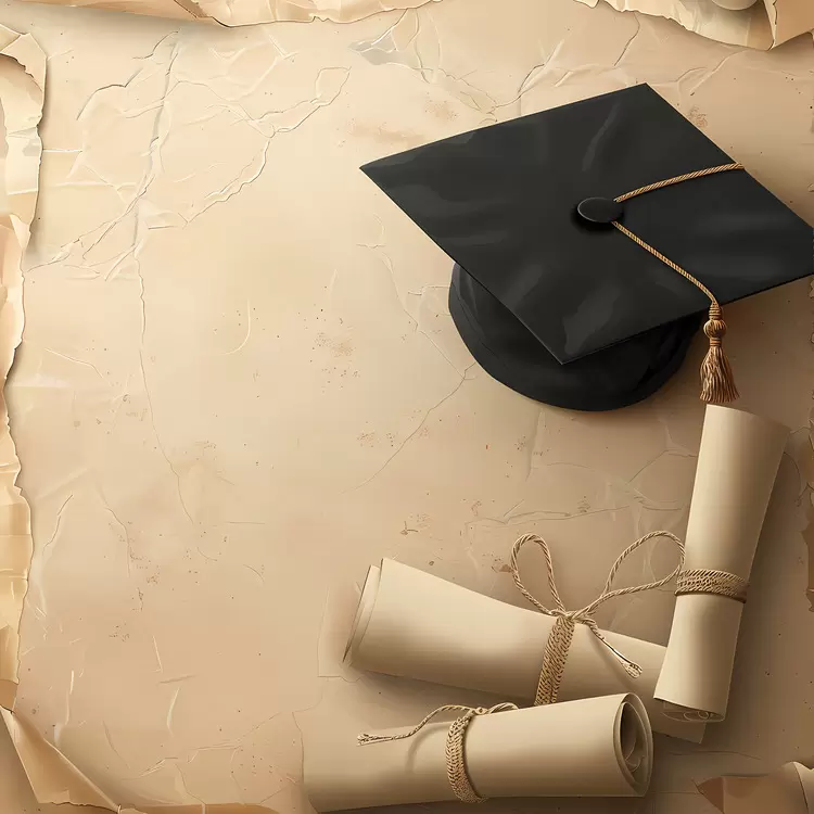 diploma graduation cap desk frame book