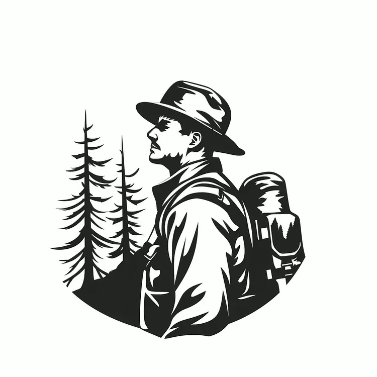 Wildland firefighter backpacker camping hiker hiking trail