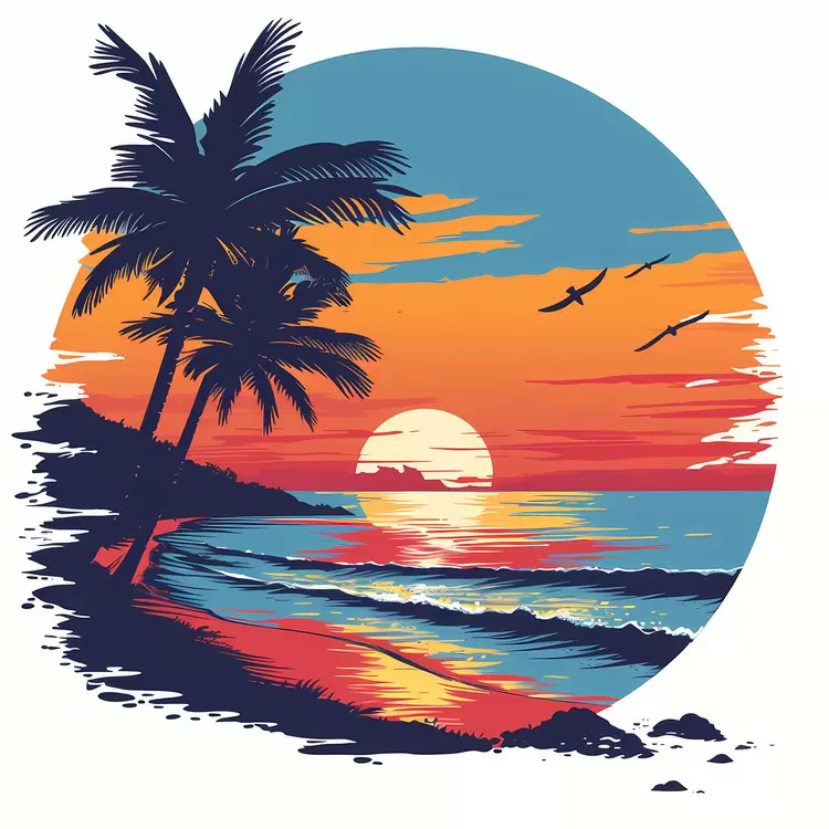 sunset ocean colorful Summer Begins silhouettes