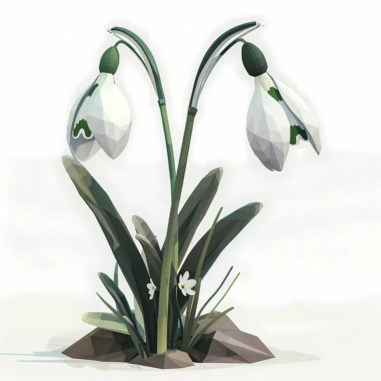 Abstract Realistic Whitespace 3D Art flower