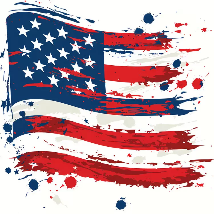 4th Of July white and blue patriotic banner red celebration