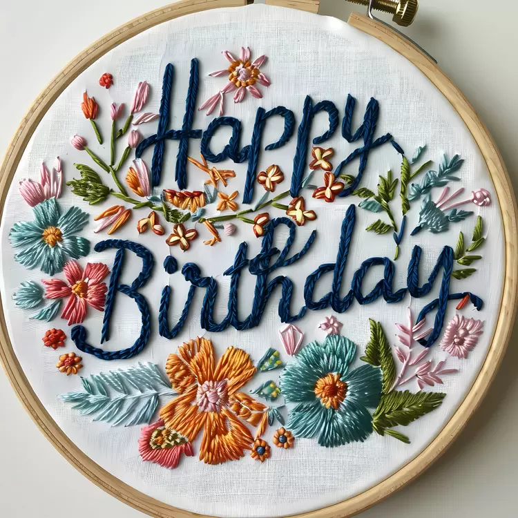 Flowers Embroidery hoop White frame Quilting DIY craft