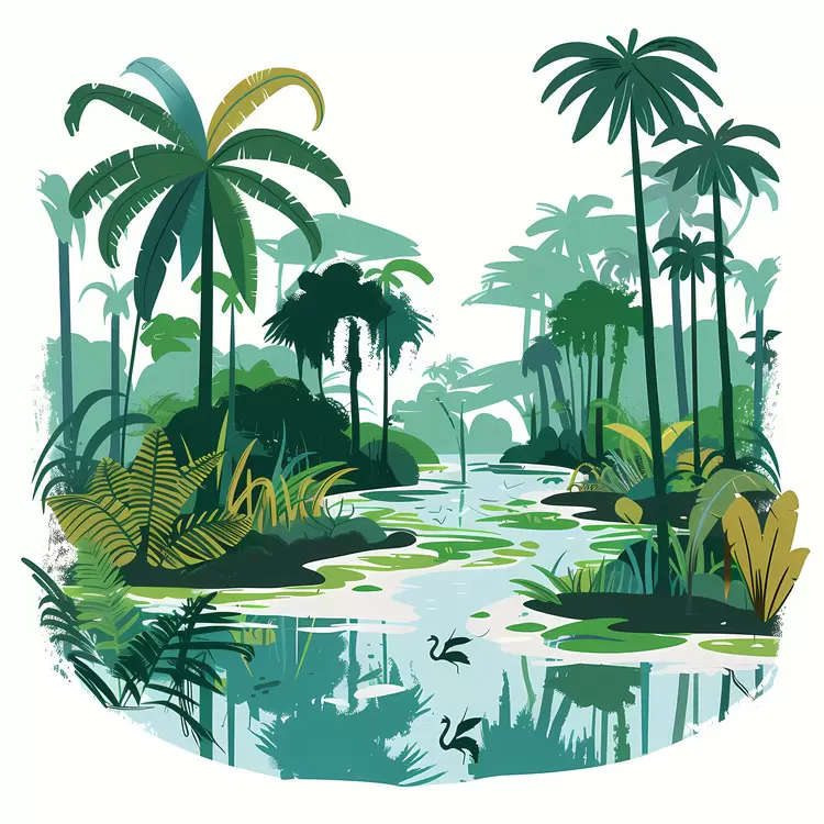 tropical jungle water swamp landscape