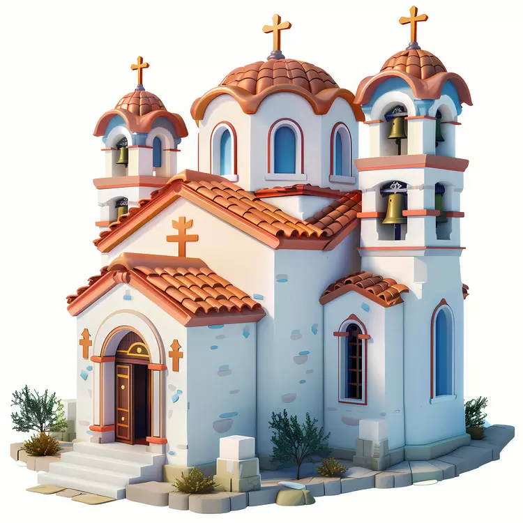 Greek orthodox chapel Bell towers Architecture White color Greek style
