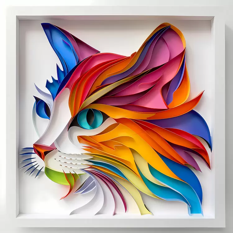 Artwork paper art Painted Animal Cat