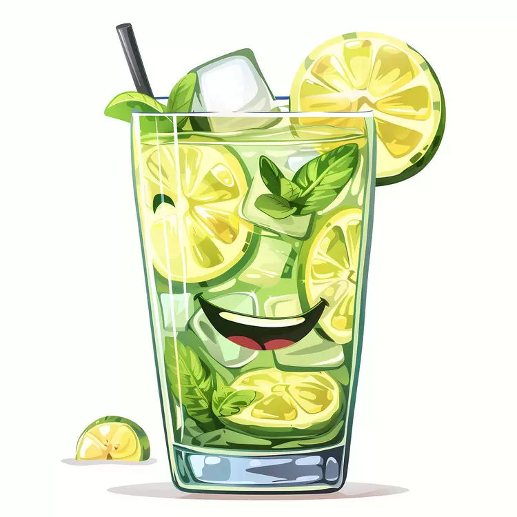 Clear glass Sweet drink Cool straw Soda