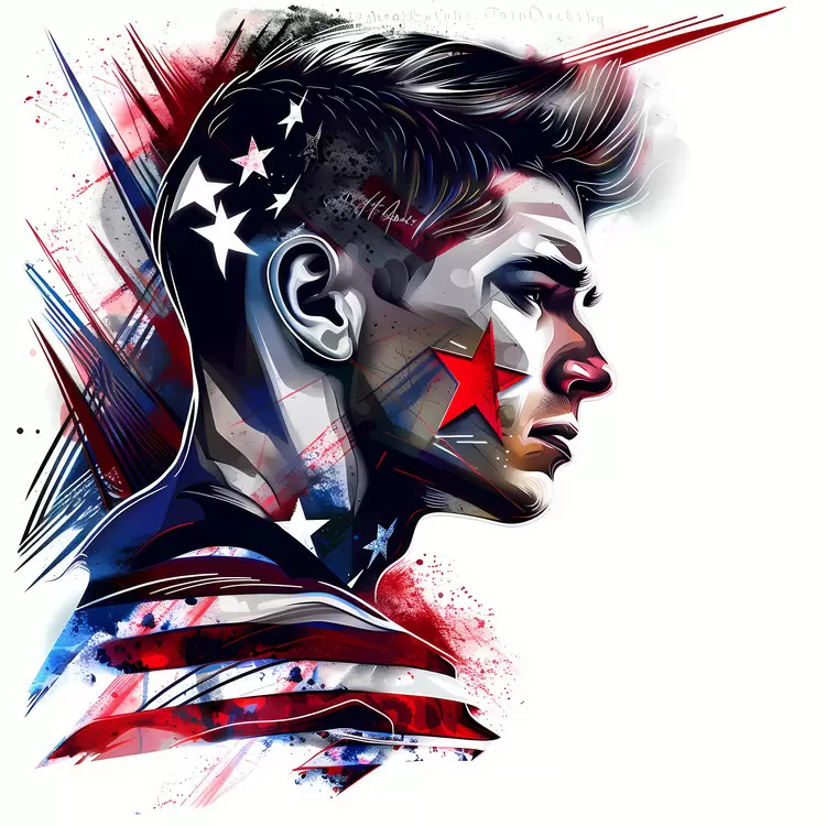 painting american flag patriotism portrait man