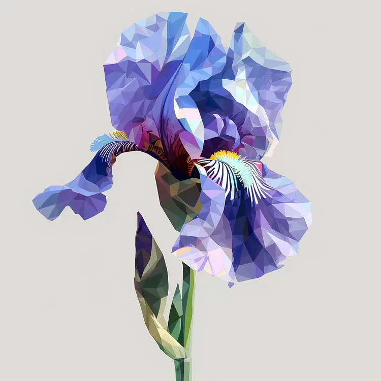 Low poly digital art Blue Delicate minimalistic