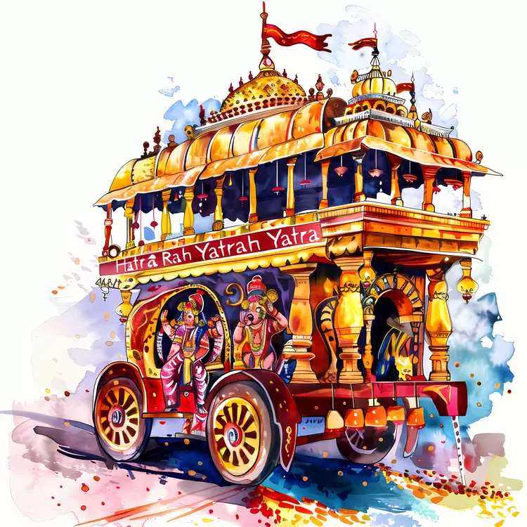 Rath Yatra Wagon Gilded Historical Hand painted