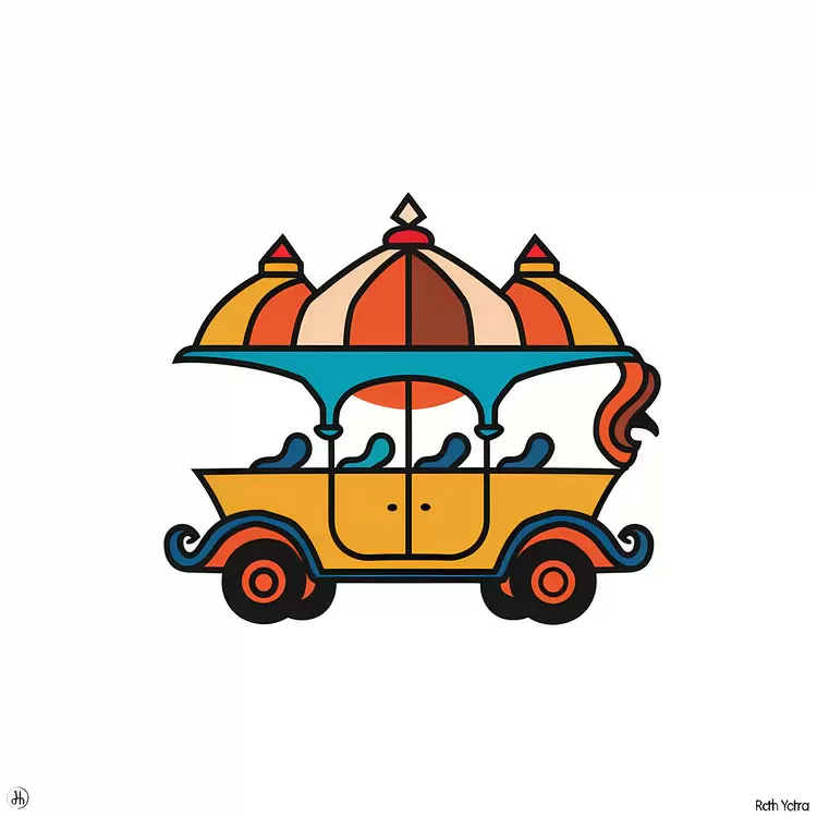 cartoon cute illustration childhood fantasy illustration Rath Yatra children's illustration