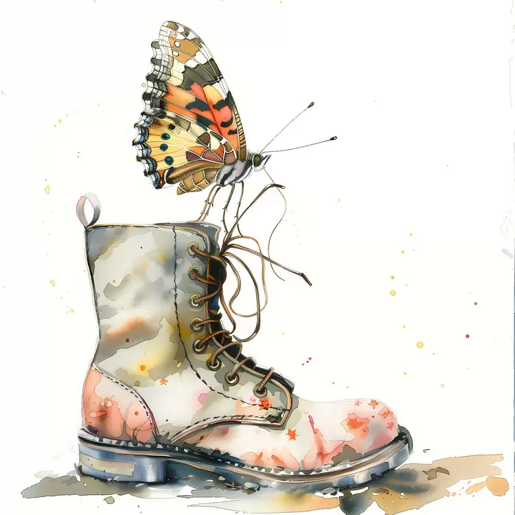 bootlace artistic shoe illustration retro