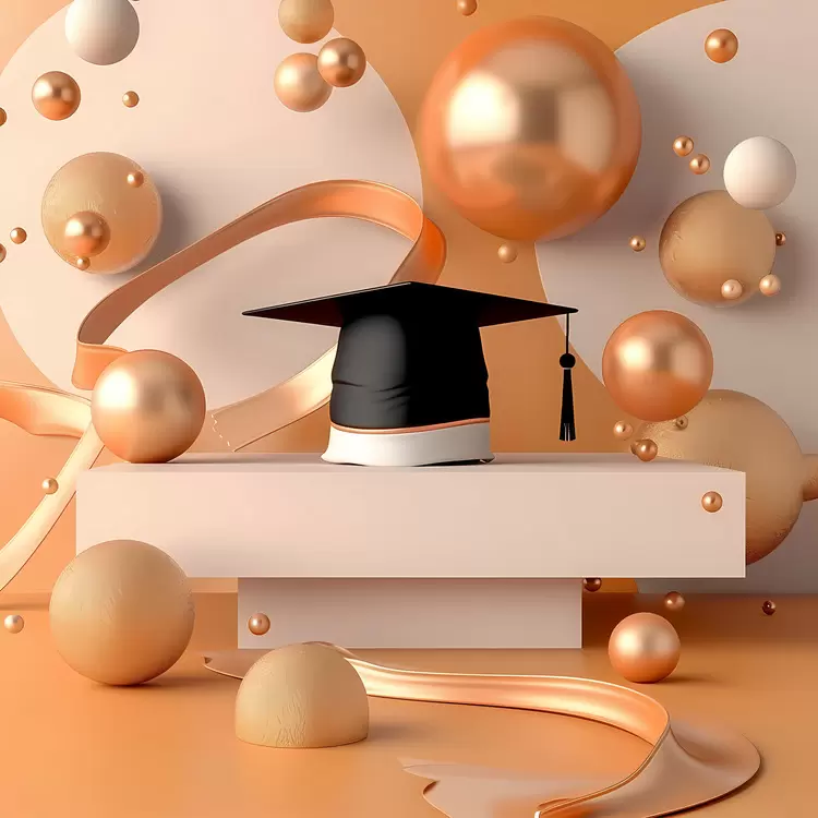 symbol of success Graduation shimmering light academic achievement gold foil