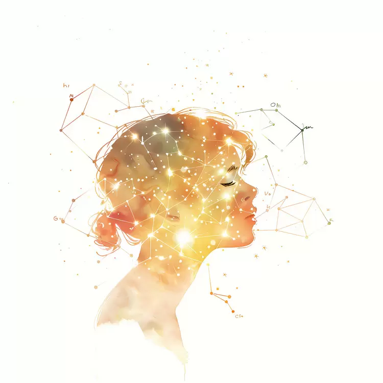 cosmos celestial black and white geometric Watercolor