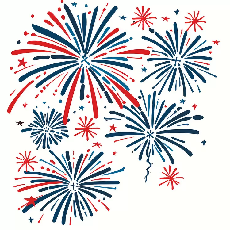 patriotic celebration stars and stripes fireworks colorful