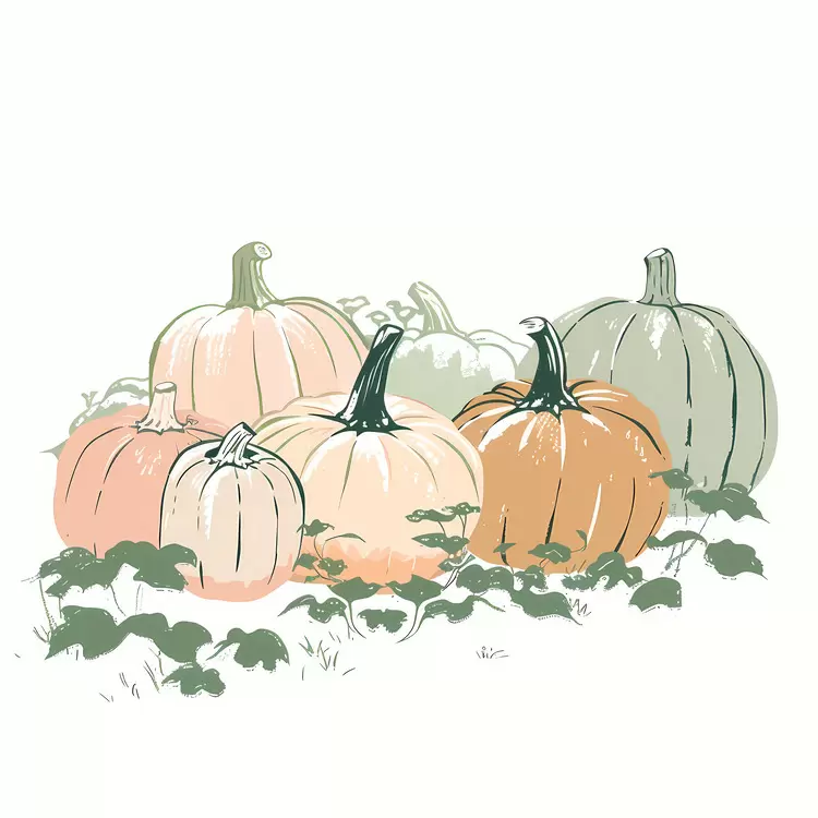 leaves pumpkins brown plant vine
