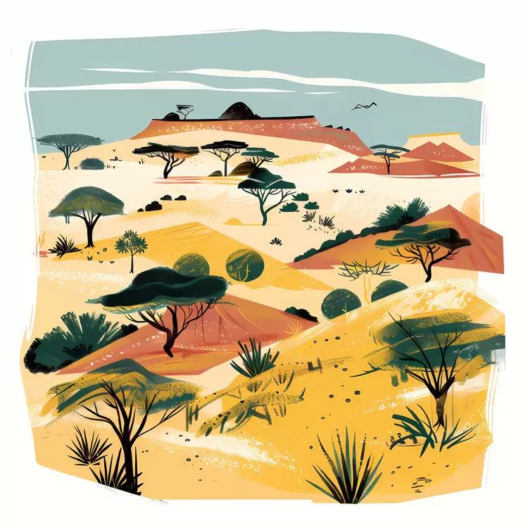 Sun africa landscape Sky Desert Grass