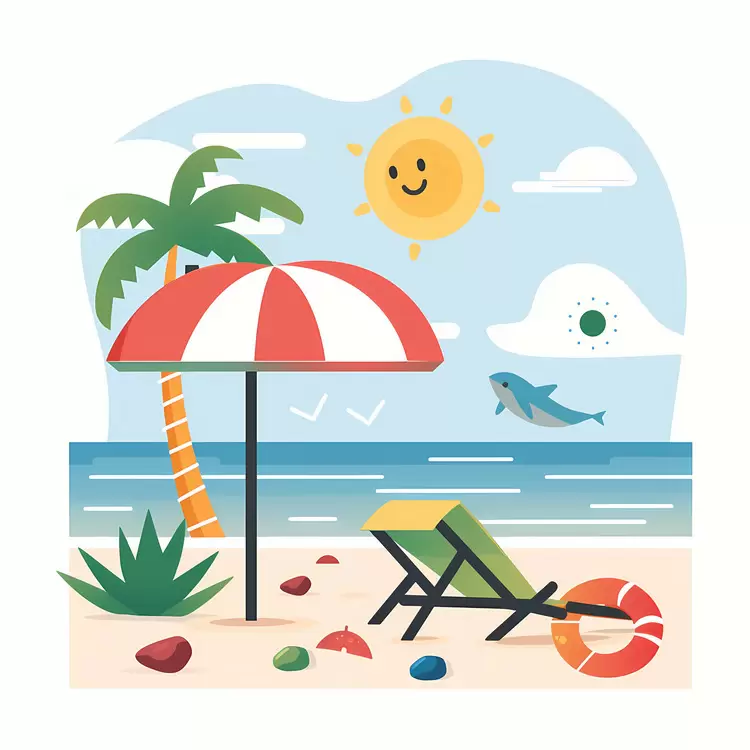 Seascape Beach chair Palm tree Summer Begins Beach towel