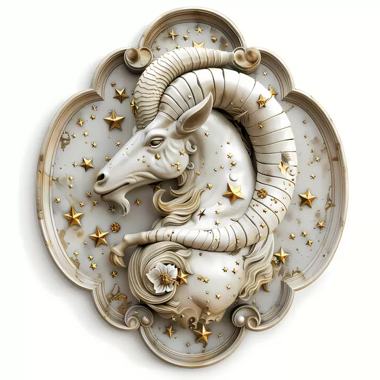 Gold stars Capricornus Religious symbolism White marble Gilt