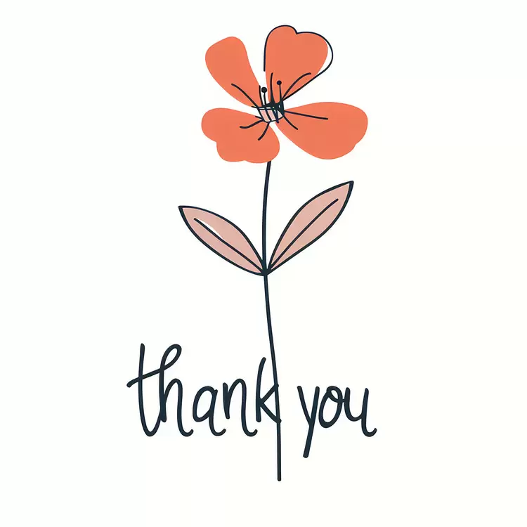 heartfelt minimalistic retro hand drawn thank you