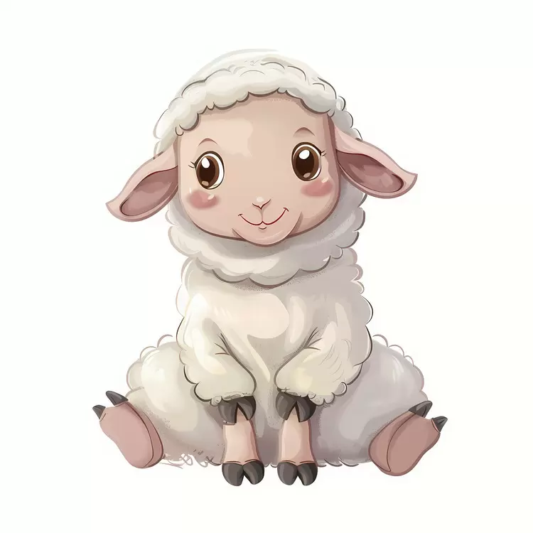 Eid al-Adha cute sheep smiling face cartoon