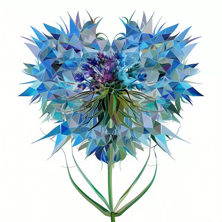 Blue flower Intricately detailed design Artistic composition Delicate
