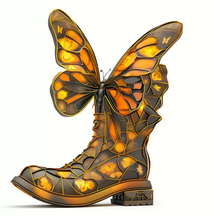 3D Artwork White boots Heels