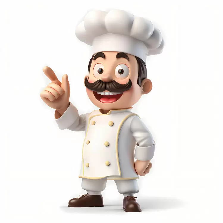 white mustache chef cooking