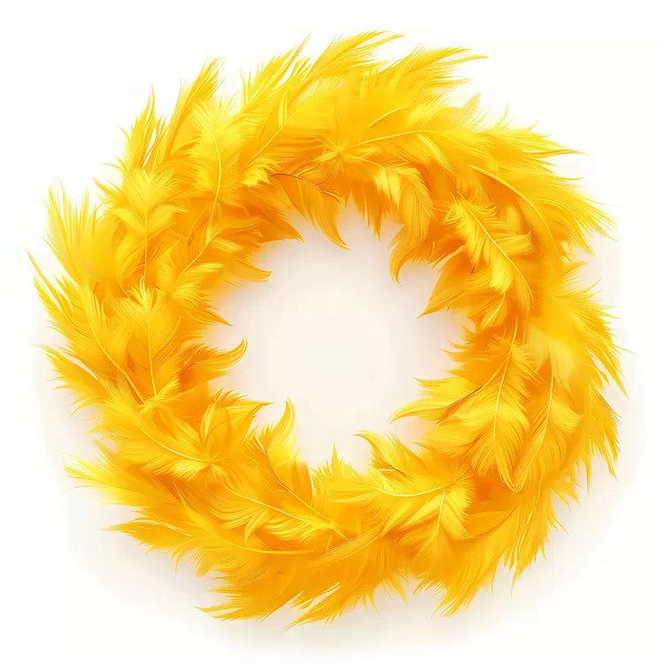 decorative feathers frame yellow handmade